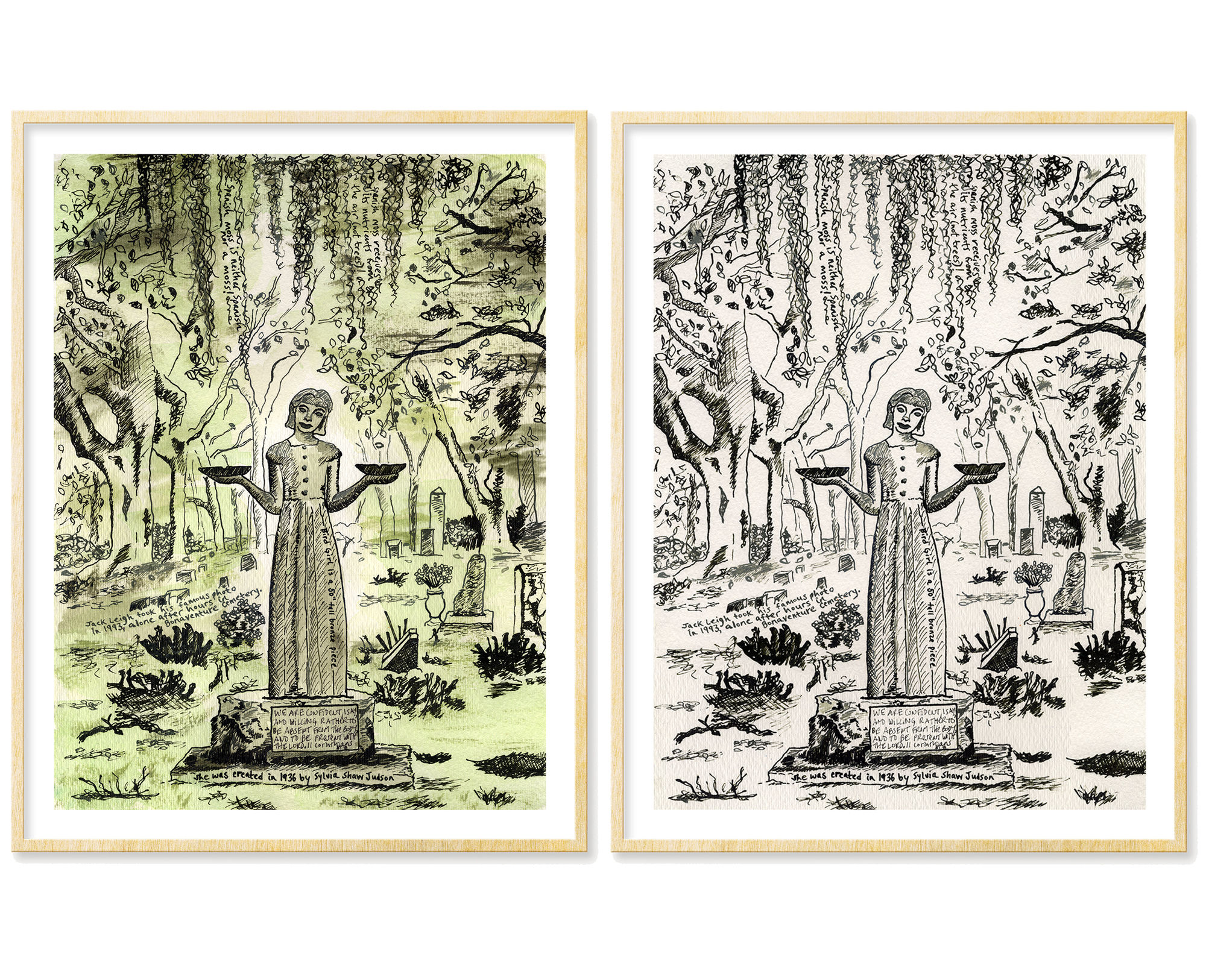 Bird Girl of Bonaventure (choice of colors) - Print