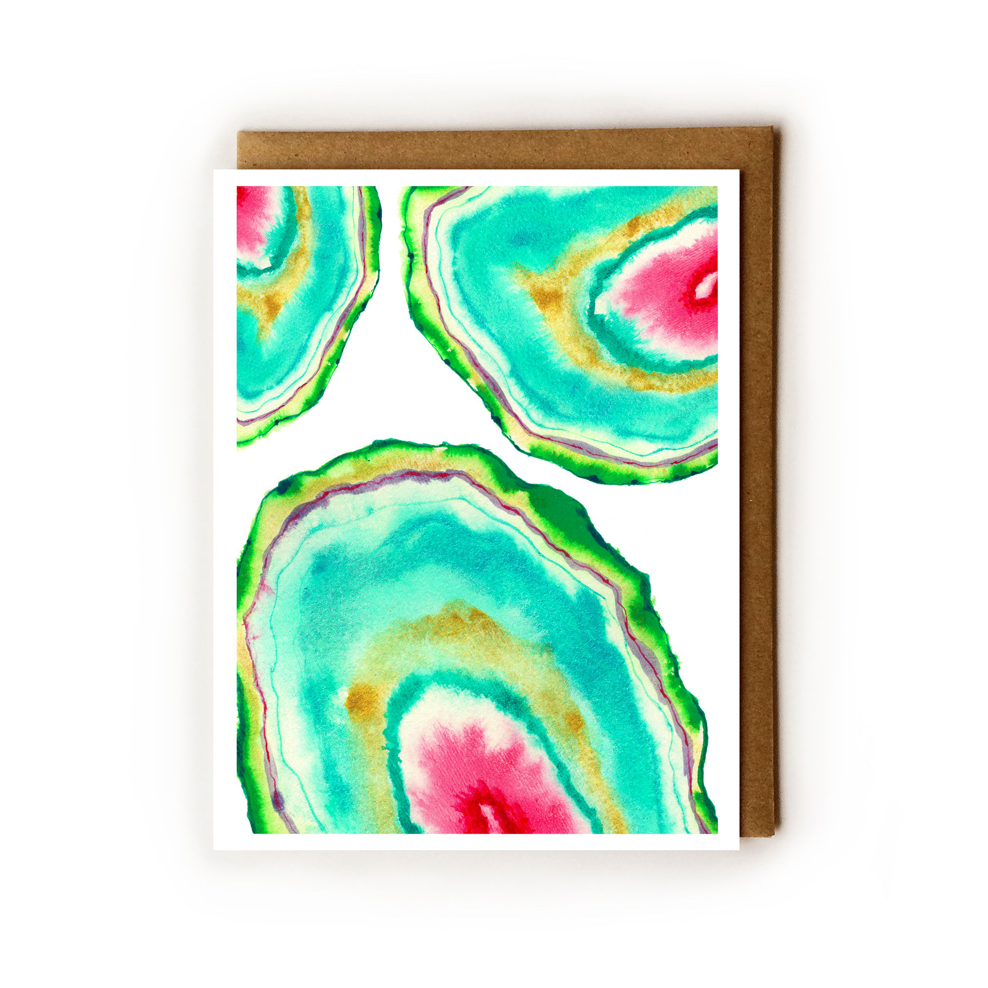 Watermelon Geode Slices - Blank Card