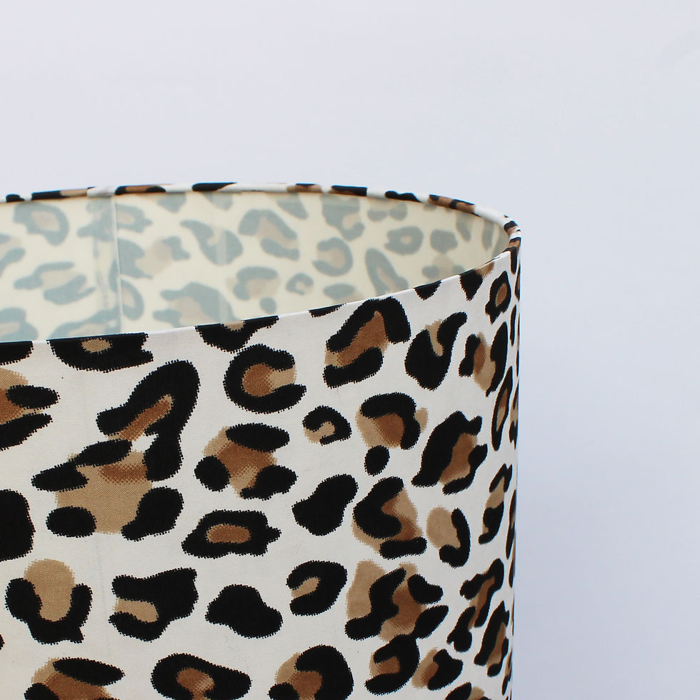 Thumbnail: Leopard Rosettes on White Ground Drum Lampshade | For TABLE & FLOOR Lamps