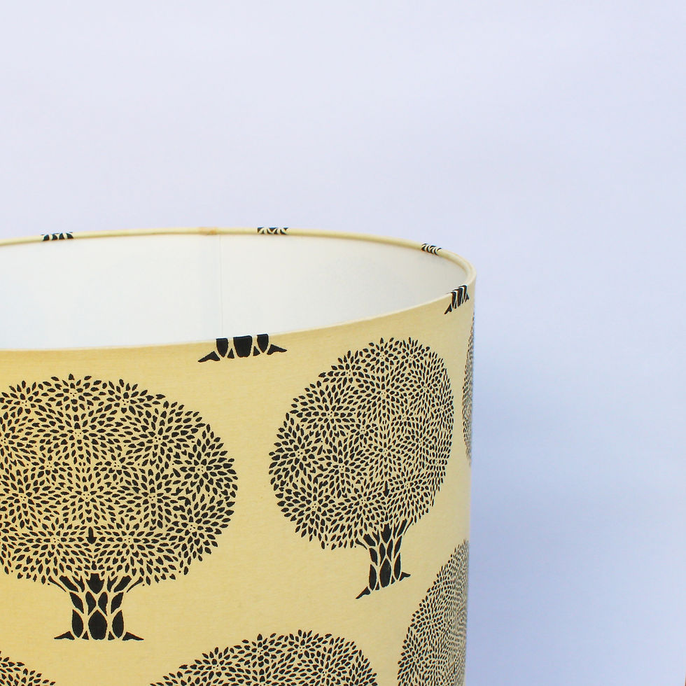 Thumbnail: Mighty Oak Black on Flax Color Drum Lampshade | For TABLE & FLOOR Lamps