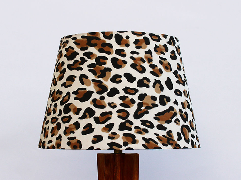 Thumbnail: Leopard Rosettes on White Ground Empire Lampshade | For TABLE & FLOOR Lamps