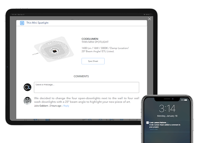 CodeLumen Comments Digital Mockup