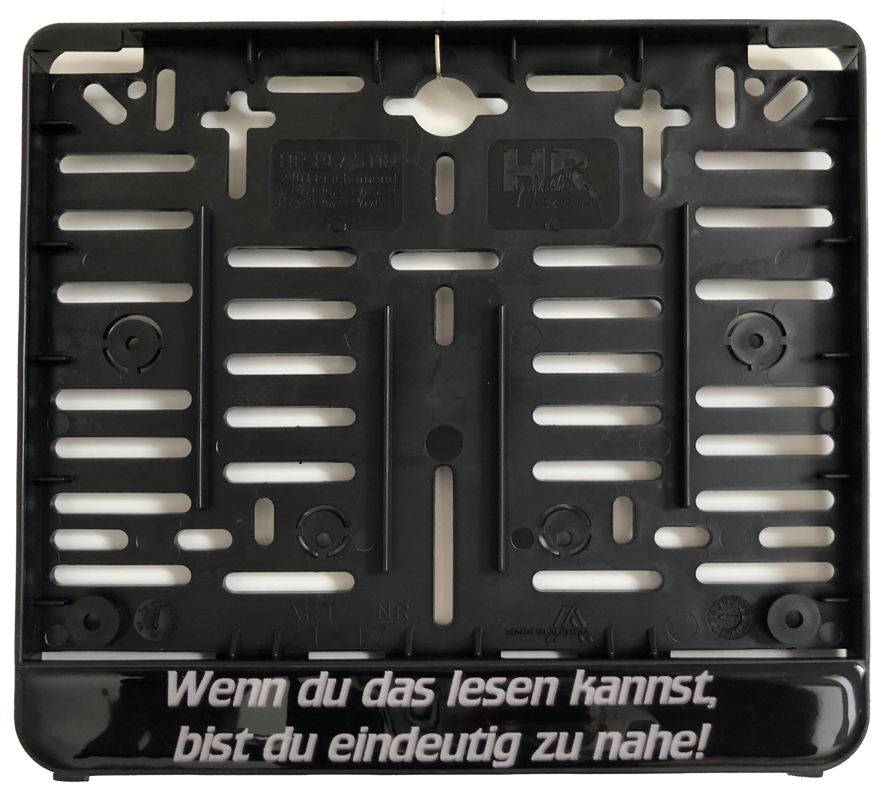 Kennzeichenhalterung "Wenn du .." (für österr. Kennzeichen!!)
