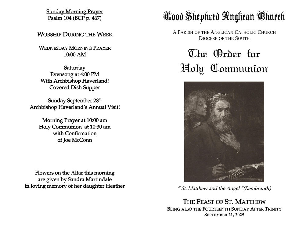 Feast of St. Matthew / Trinity XIV