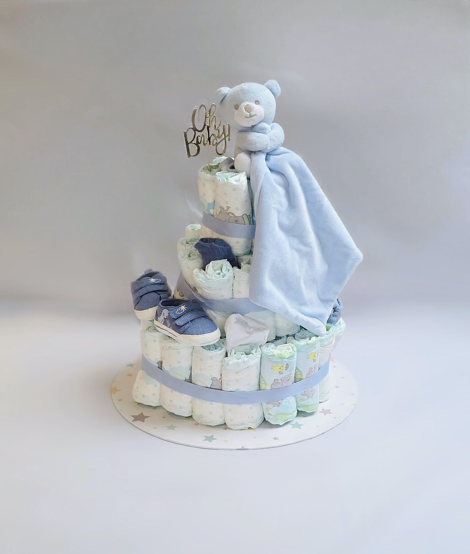 Baby Boy Nappy Tower