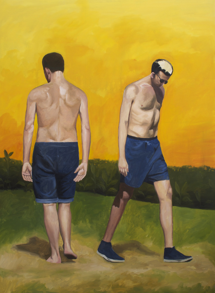 Les marcheurs, François Malingrëy, Huile sur Toile, 2015