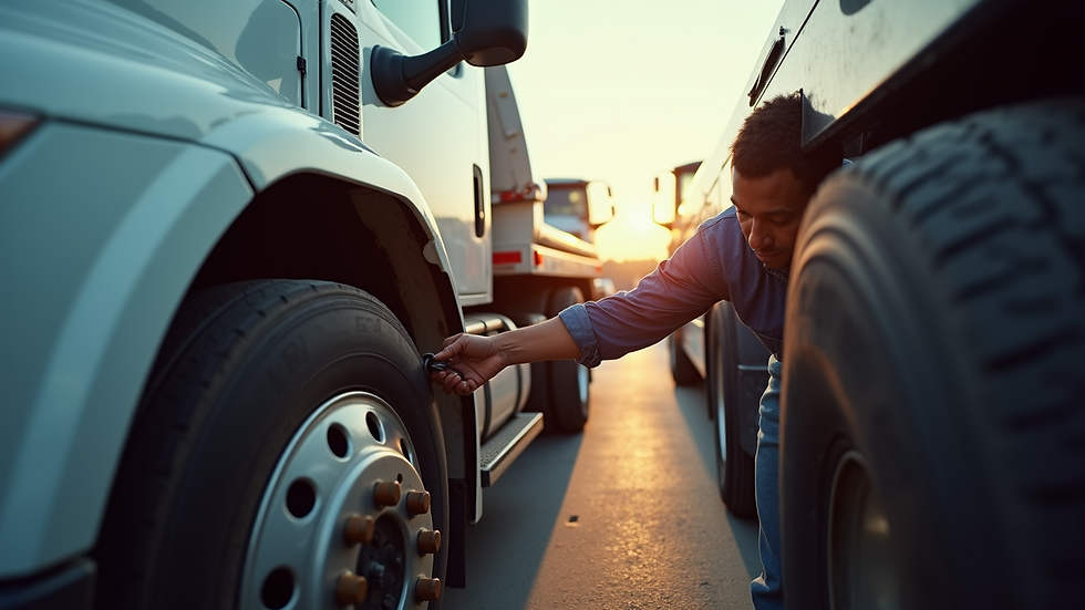 Close-up view of a tow truck driver hooking up a car for towing