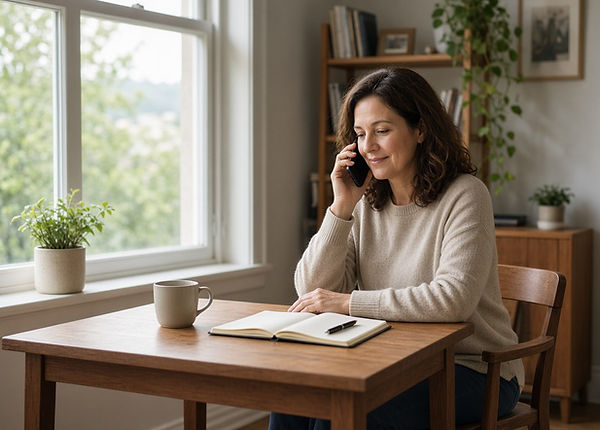Woman using the phone