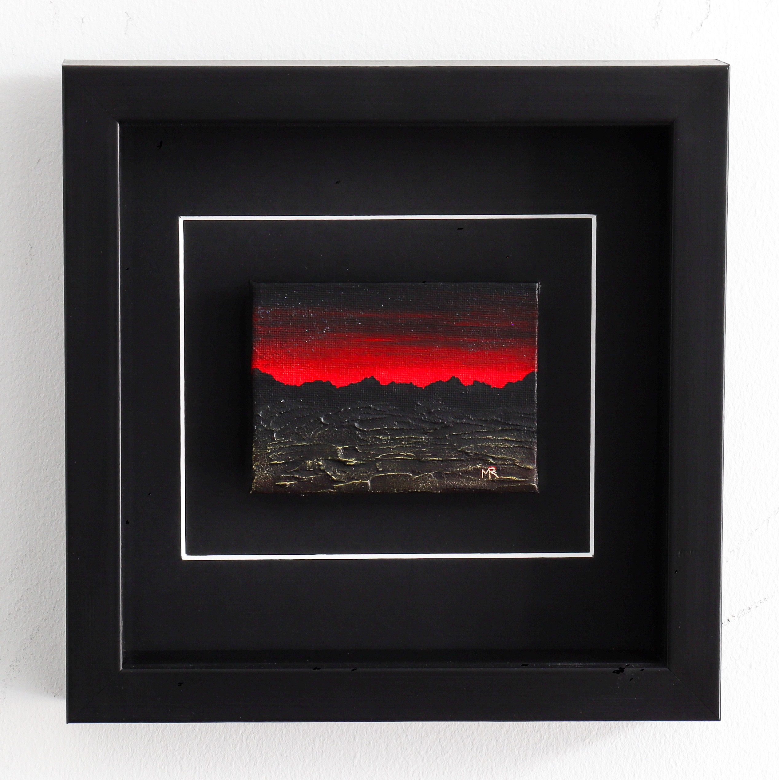 Mountainscape - Red & Black - (3x4 inches #5)