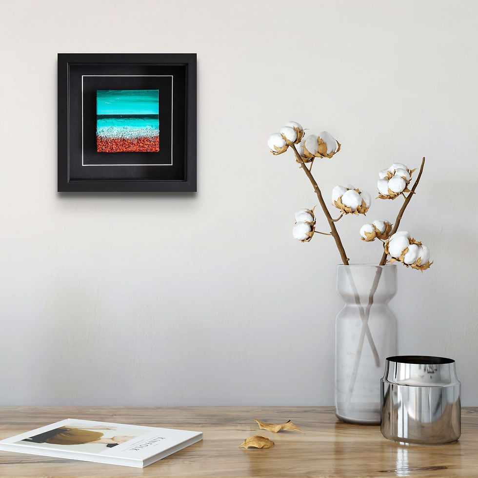 Thumbnail: Turquoise & Copper - (4x4 inches #17)