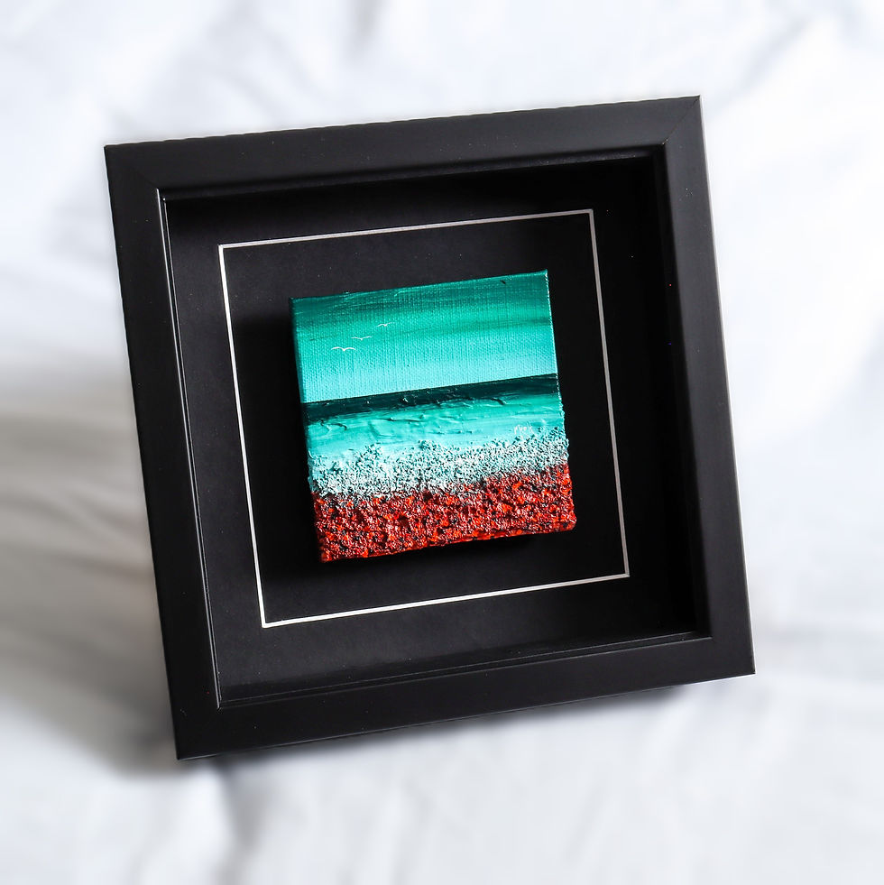 Thumbnail: Turquoise & Copper - (4x4 inches #17)