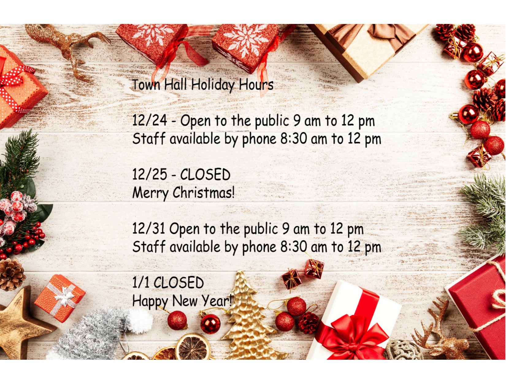 Holiday Hours 2020