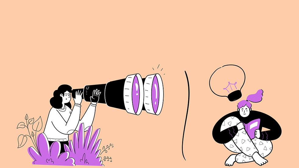 Imagem comparando uma pessoa exploradora, com uma pessoa prática e apegada ao que é conhecido