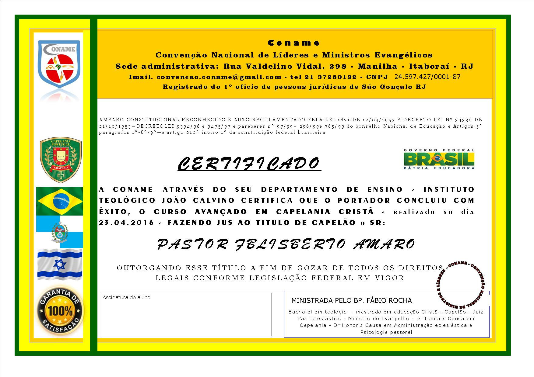 CURSO DE CAPELÃO