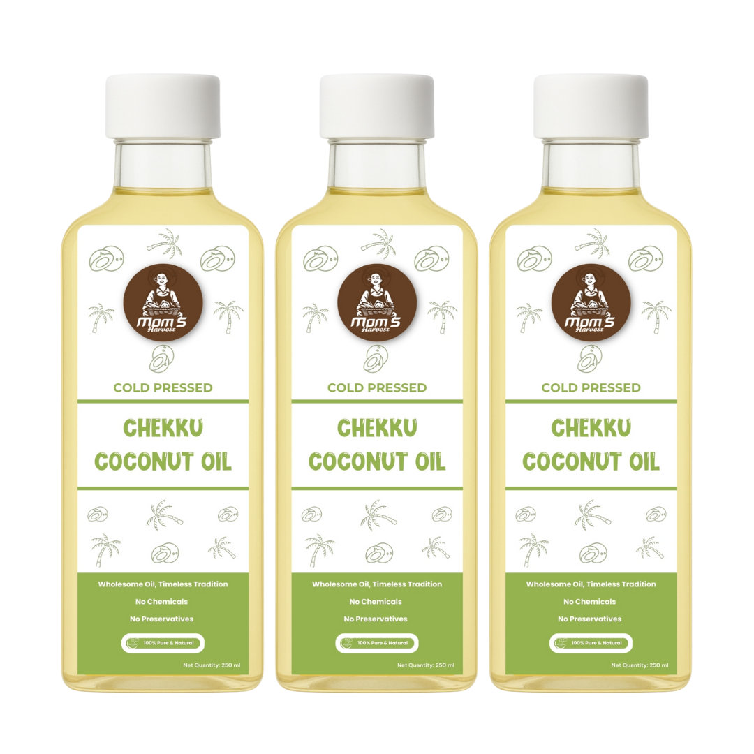 MOM’S HARVEST Cold Pressed Coconut Oil 250ml – Pack of 3