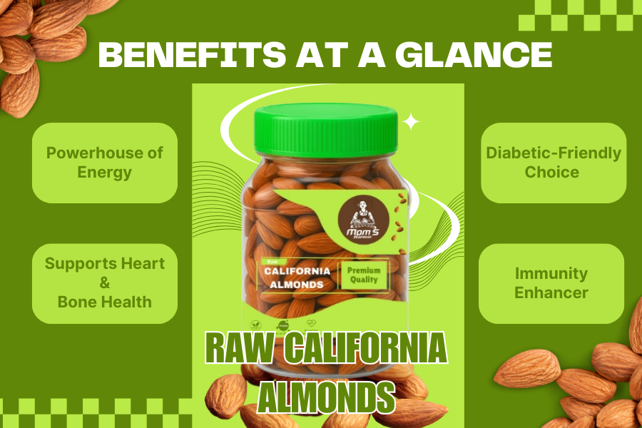 Thumbnail: MOM’S HARVEST Raw California Almonds 200g Jar + Ragi Flour 200g