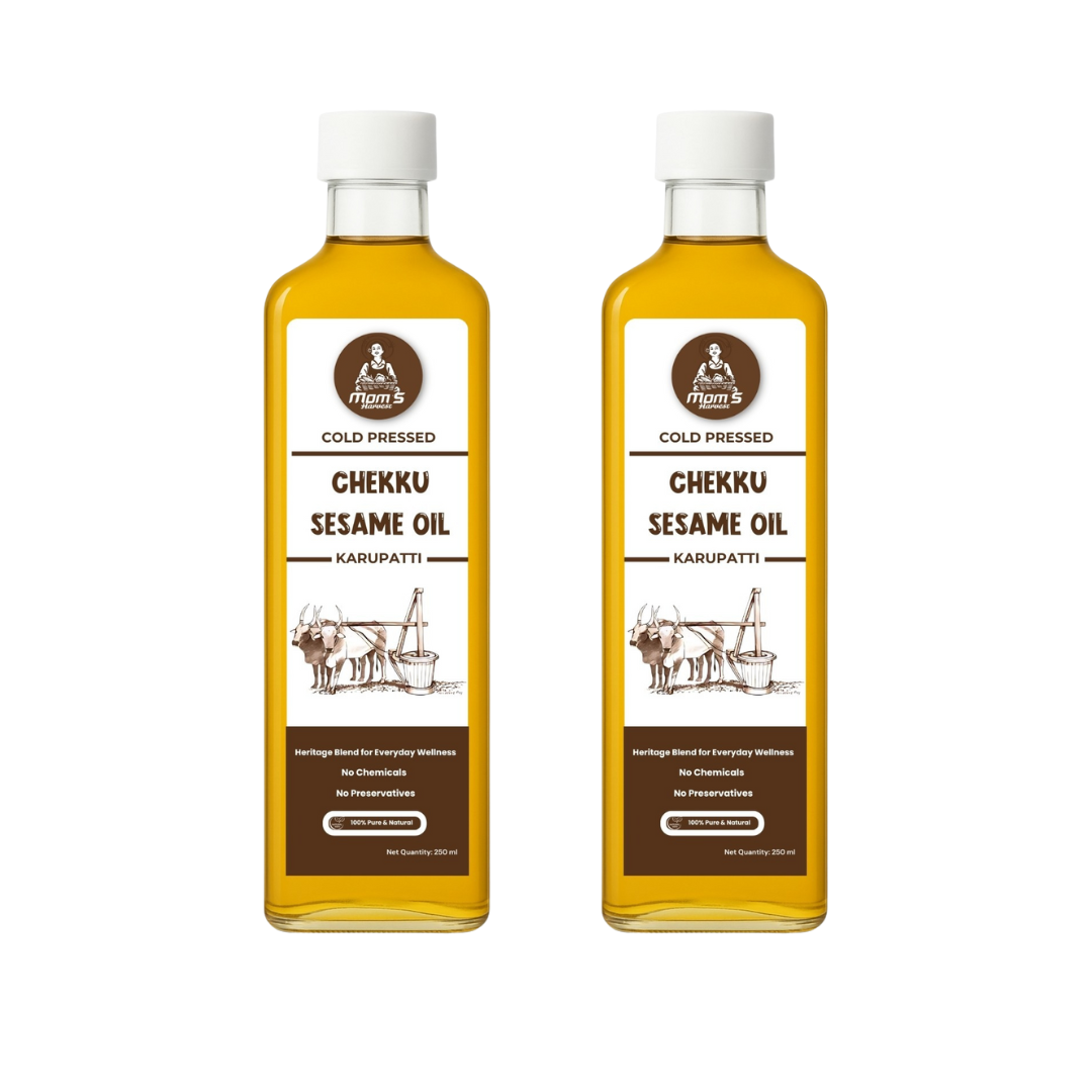 MOM’S HARVEST Sesame Oil with Karupatti 250ml + 500ml Combo (Twin Pack)