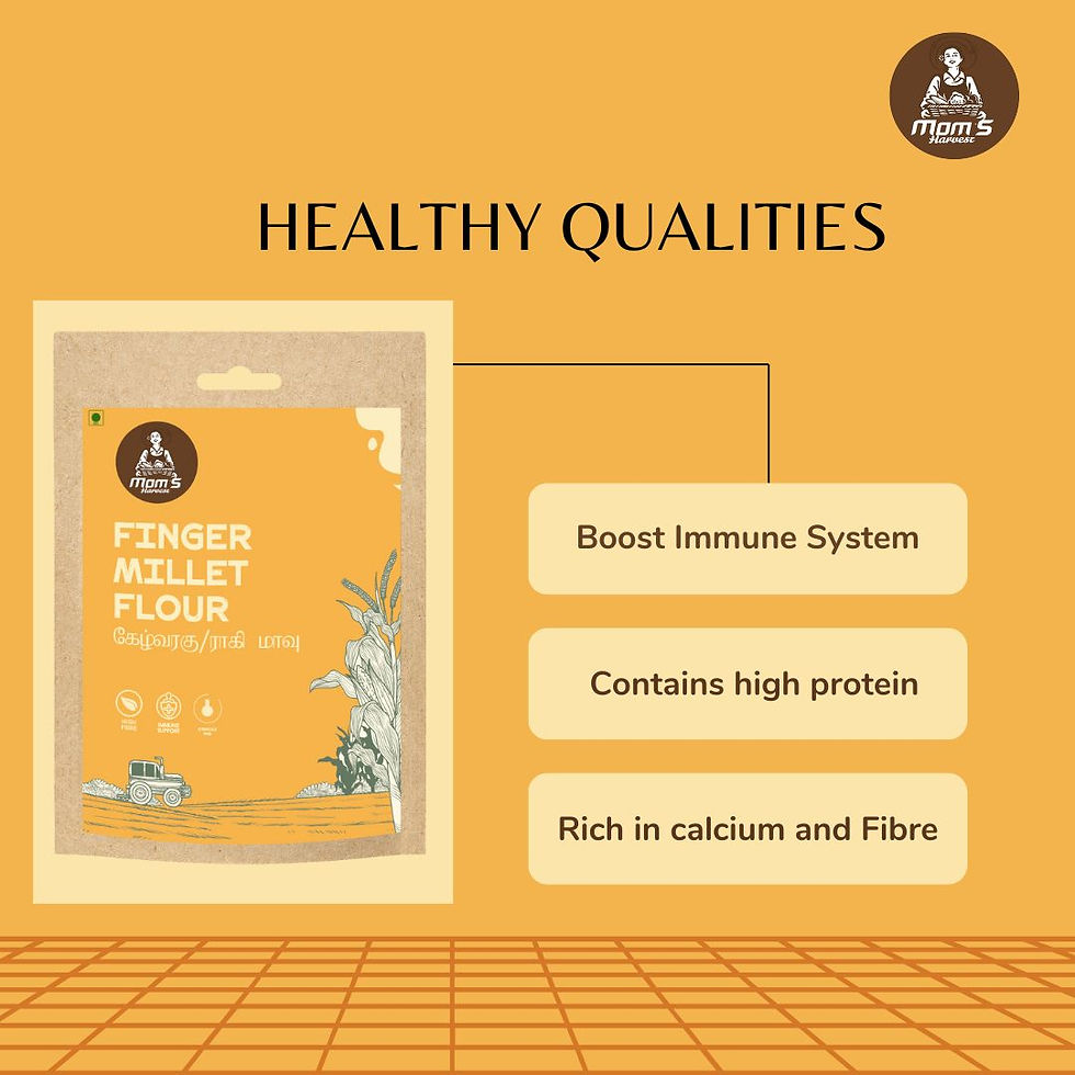 Thumbnail: MOM'S HARVEST Urad Dal Whole White 900g + Finger Millet Flour (Ragi Flour) 1kg