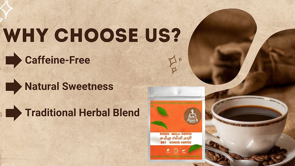 Thumbnail: MOM'S HARVEST Karuppu Kavuni Rice 900g + Herbal Sukku Malli Coffee (35g x 6)