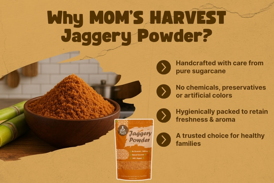 Thumbnail: MOM'S HARVEST Jaggery Powder 500g + Urad Dal Whole White 900g