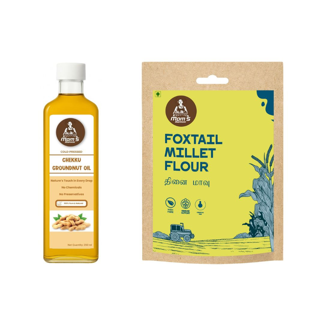 MOM’S HARVEST Groundnut Oil 500ml + Foxtail Millet Flour 200g