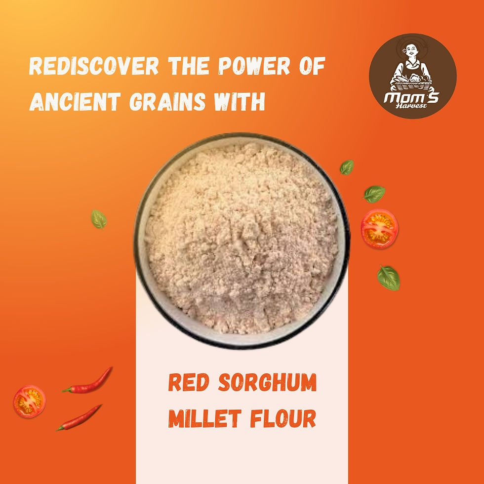 Thumbnail: MOM'S HARVEST Jaggery Powder 500g + Red Sorghum Flour (Sivapu Solam Maavu) 200g