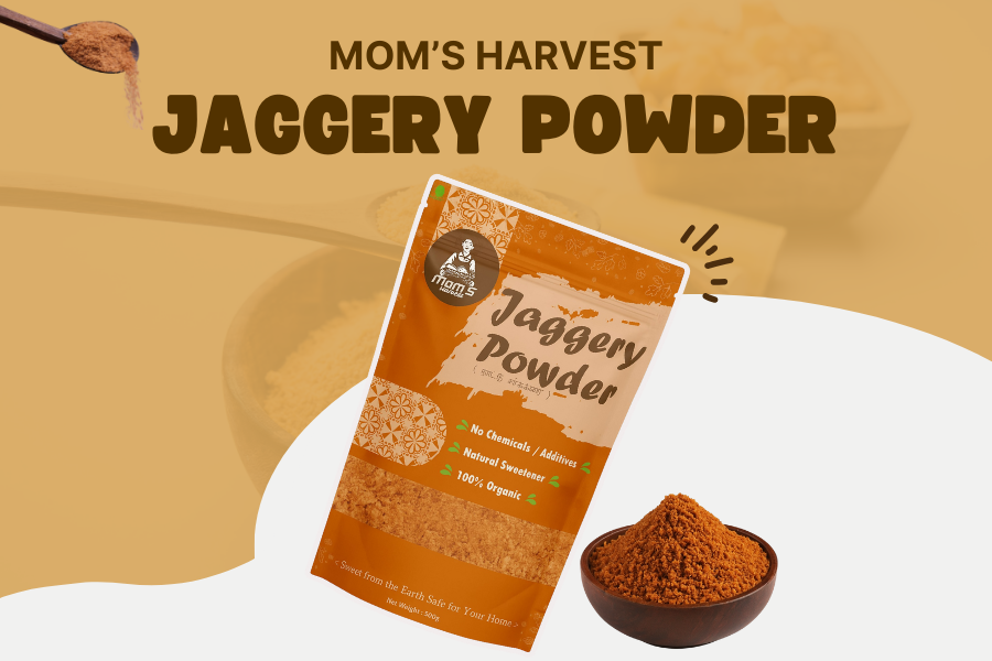 Thumbnail: MOM’S HARVEST Sesame Oil with Sugarcane Jaggery 250ml + Jaggery Powder 500g