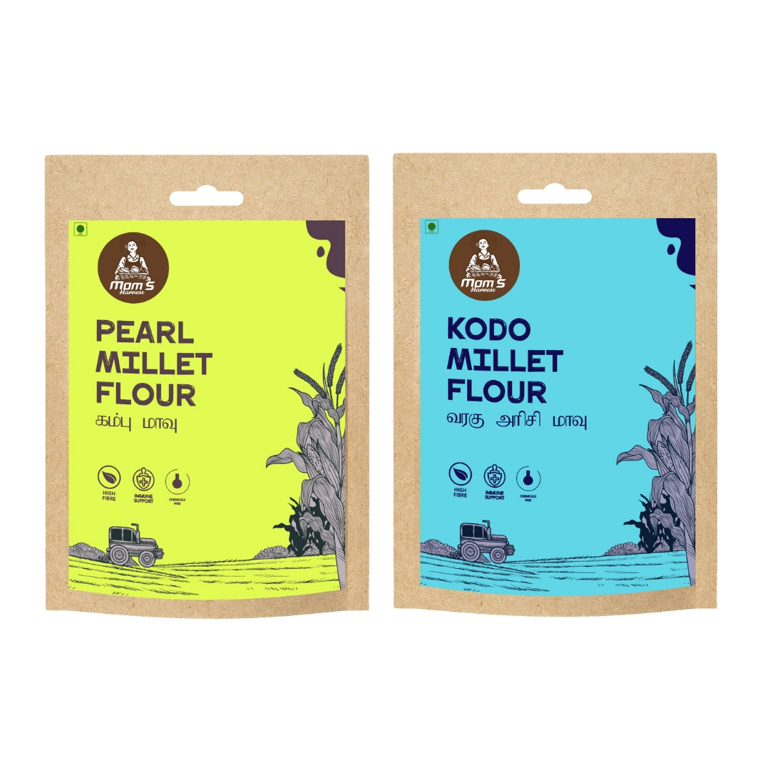MOM'S HARVEST Pearl Millet Flour 200g + Kodo Millet Flour 200g