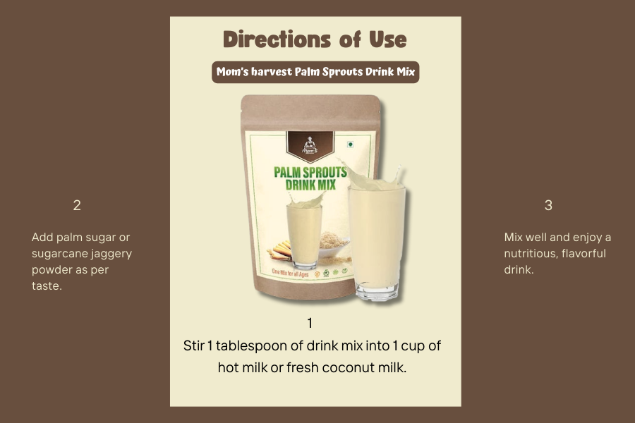 Thumbnail: MOM’S HARVEST Palm Sprouts Drink Mix 200g + Organic Palm Jaggery 450g
