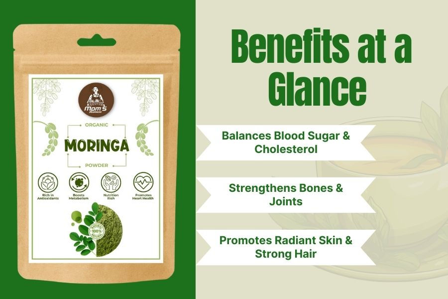 Thumbnail: MOM’S HARVEST 100% Organic Moringa Leaf Powder 200g