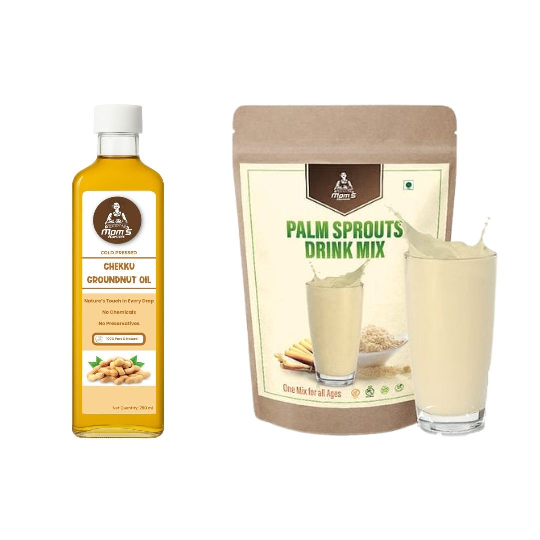 MOM’S HARVEST Groundnut Oil 250ml + Palm Sprouts Drink Mix 200g