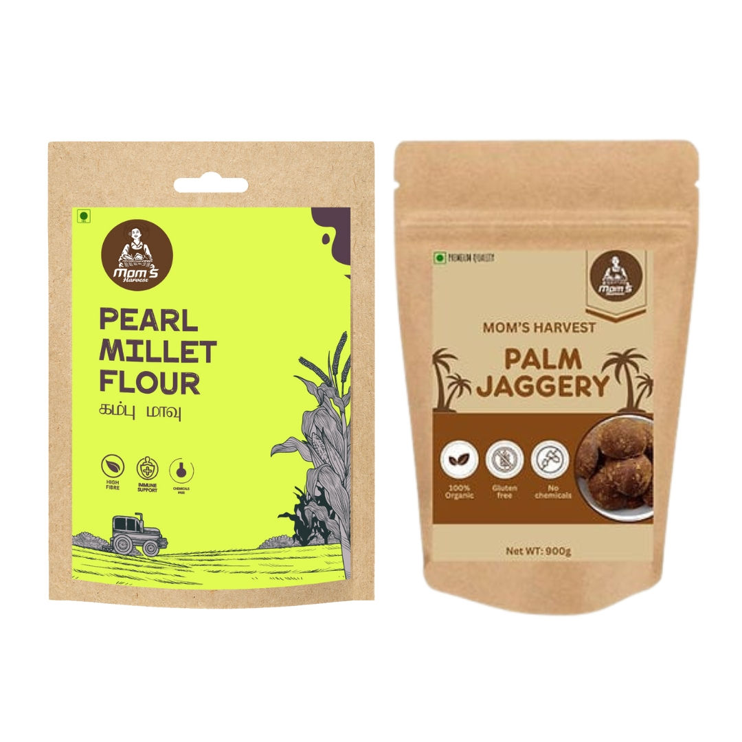 MOM'S HARVEST Pearl Millet Flour 200g + Palm Jaggery 450g