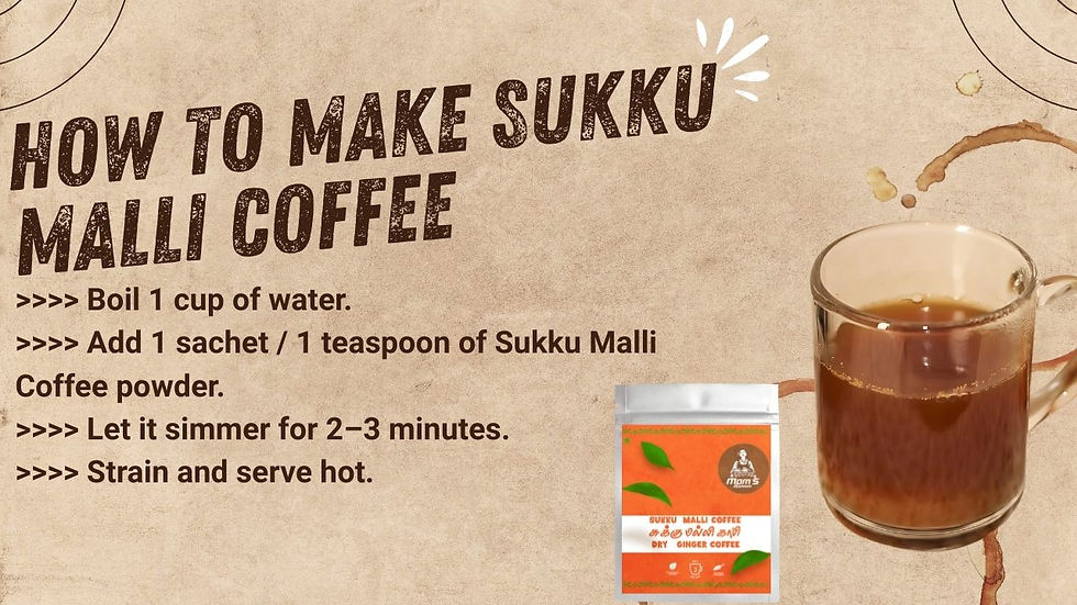 Thumbnail: MOM'S HARVEST Palm Jaggery 450g + Herbal Sukku Malli Coffee Powder (Pack of 6)