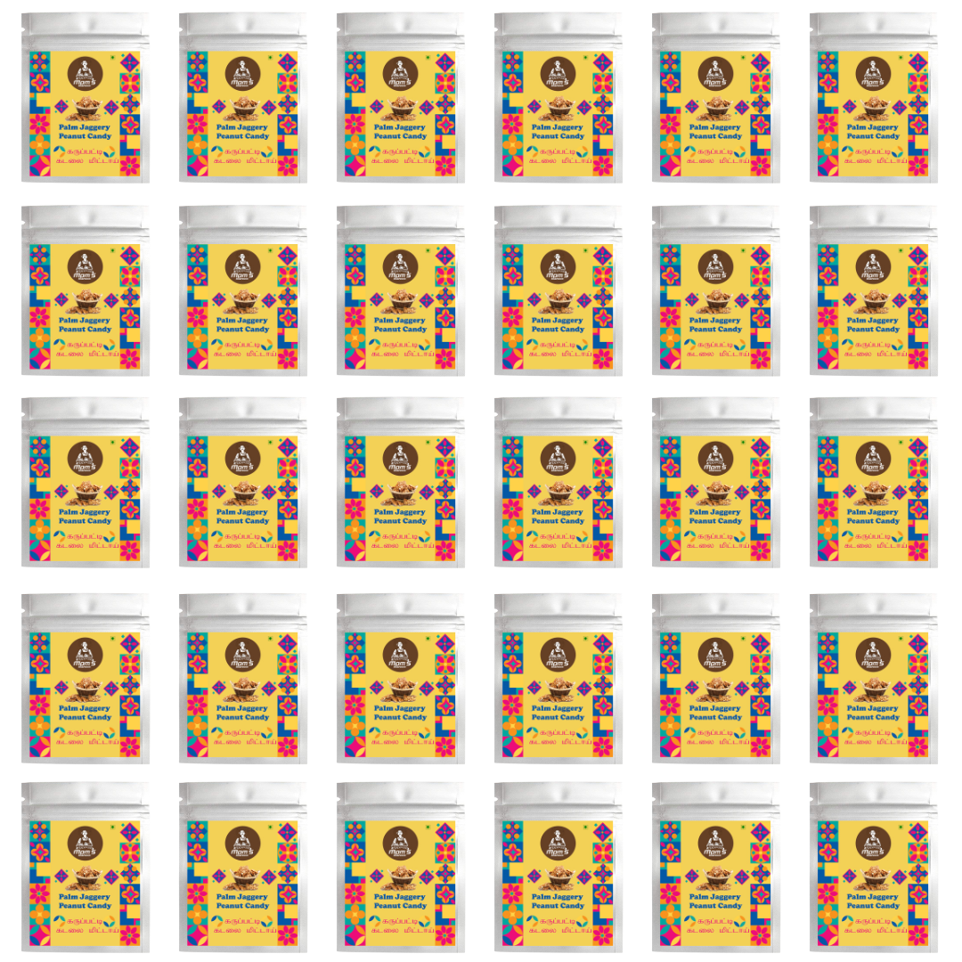 Mom’s Harvest Palm Jaggery Peanut Candy – Bulk Pack of 30