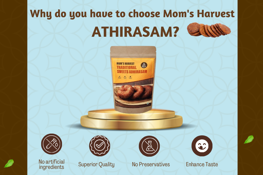 Thumbnail: MOM'S HARVEST Adhirasam 400g + Almond Cashew Jaggery Candy (35g*6)