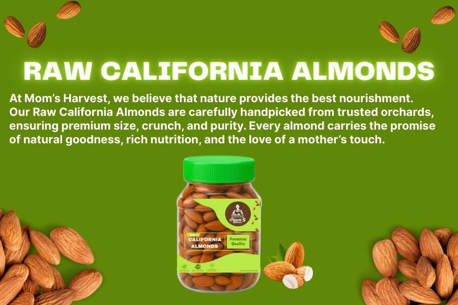 Thumbnail: MOM’S HARVEST Raw California Almonds 200g Jar – Pack of 2