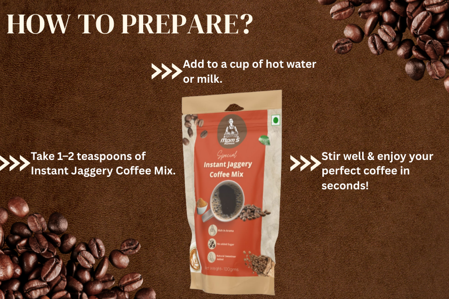 Thumbnail: MOM’S HARVEST Palm Sprouts Drink Mix 200g + Instant Jaggery Coffee Mix 100g