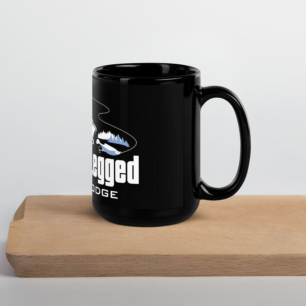 Thumbnail: Long Legged Lake Lodge Black Glossy Mug