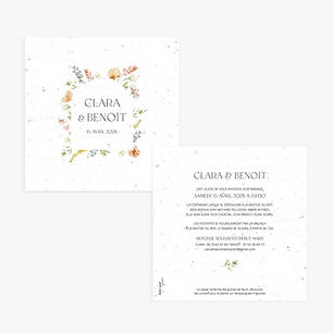 Faire-part mariage écologique fait main en France