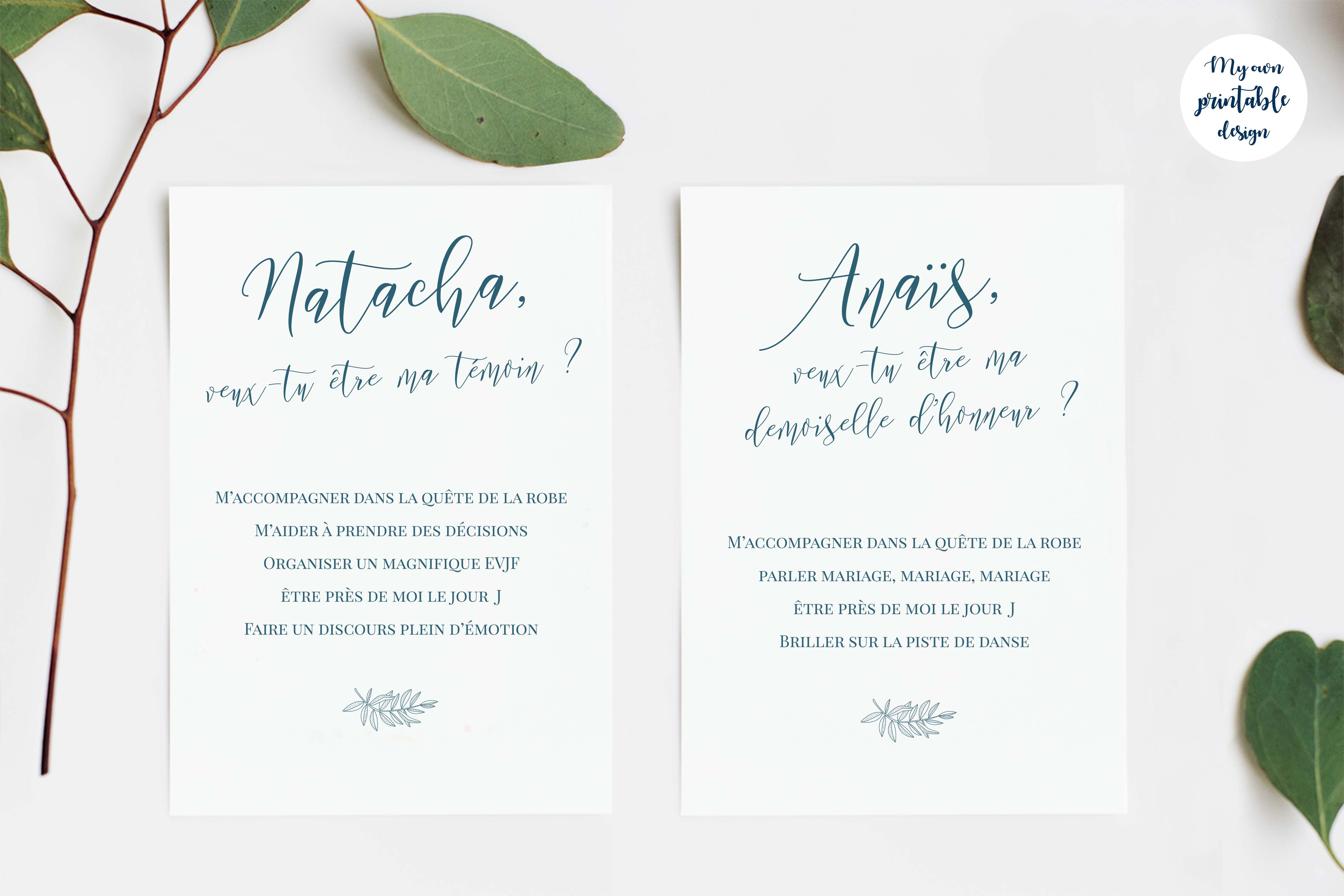 Carte témoin personnalisée - Collection délicatesse - Fichier numérique