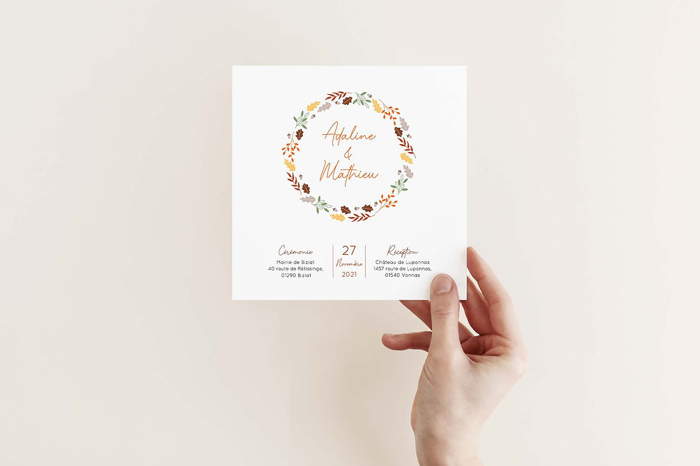 Faire-part écologique automne en papier 100% recyclé - Faire-part green