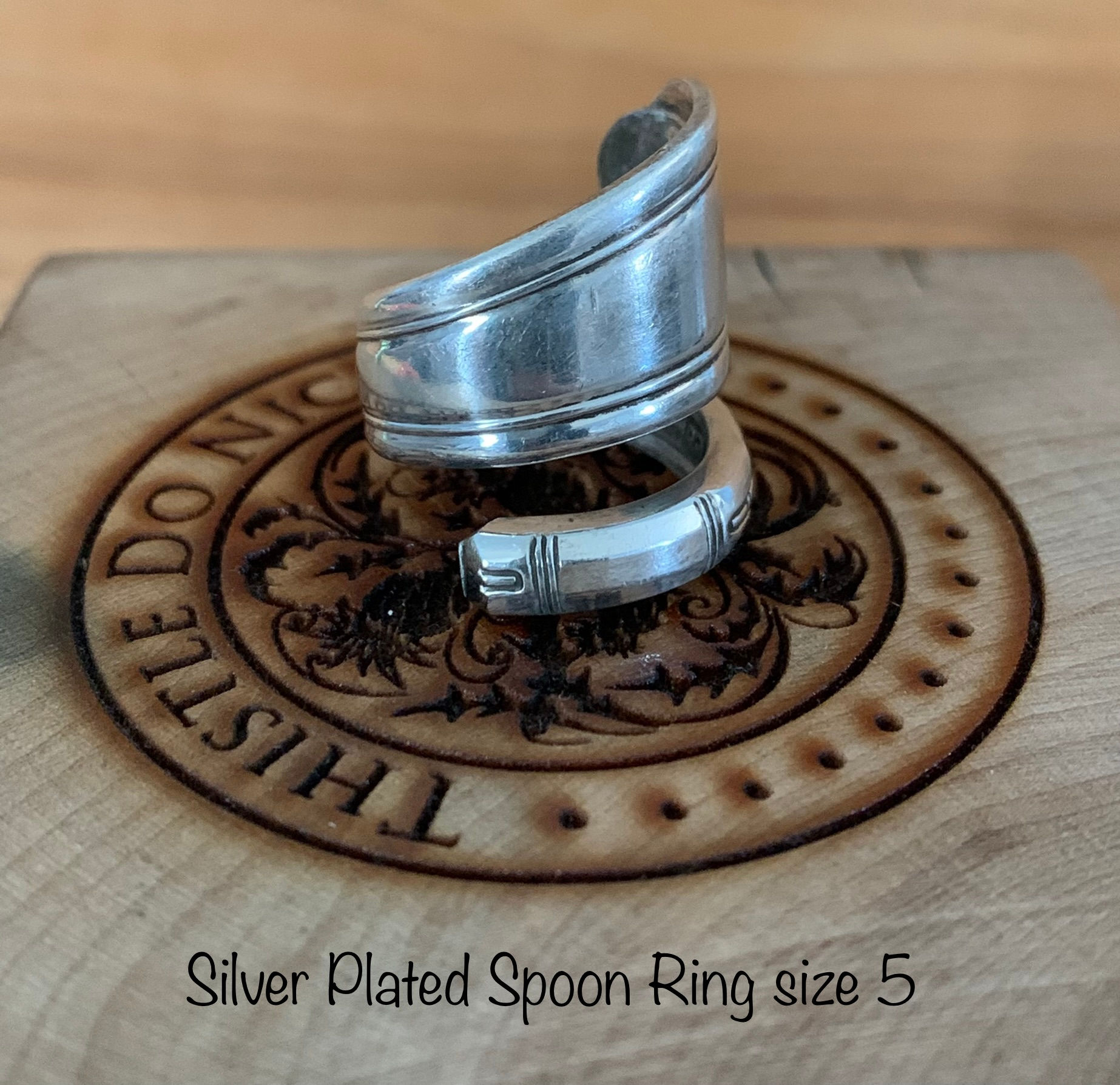 Silver Plated Spoon Ring size 5