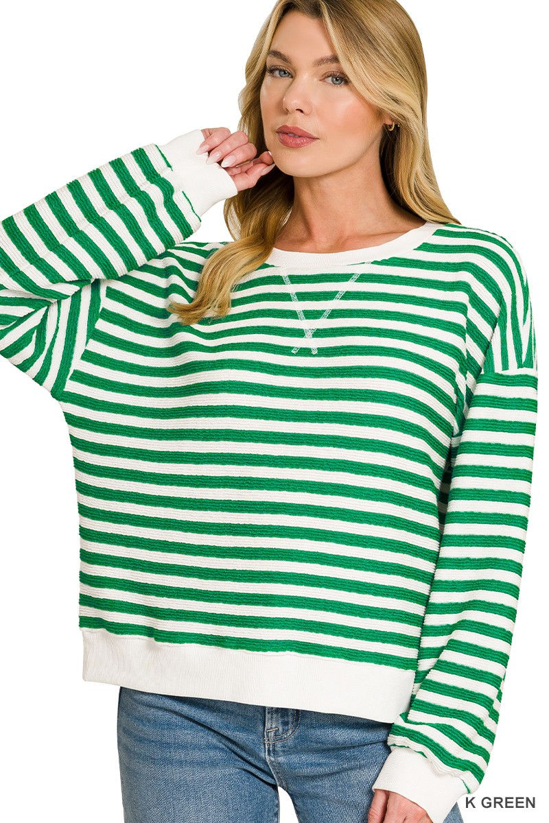 Striped Pullover Sweatshirt