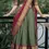 Thumbnail: Pea Green & Maroon Trending Kanchipuram Dhavani Set Closeup  View