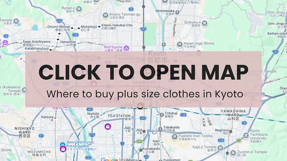 map of women's plus size clothing stores in kyoto Japan