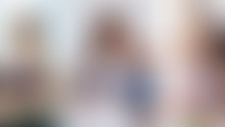 three plus size Japanese models wearing lingerie