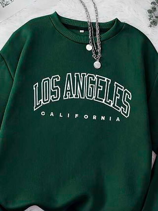 Shein Plus Size Curve Green Sweatshirt California
