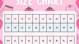 Japan/U.S Plus Size Size Chart