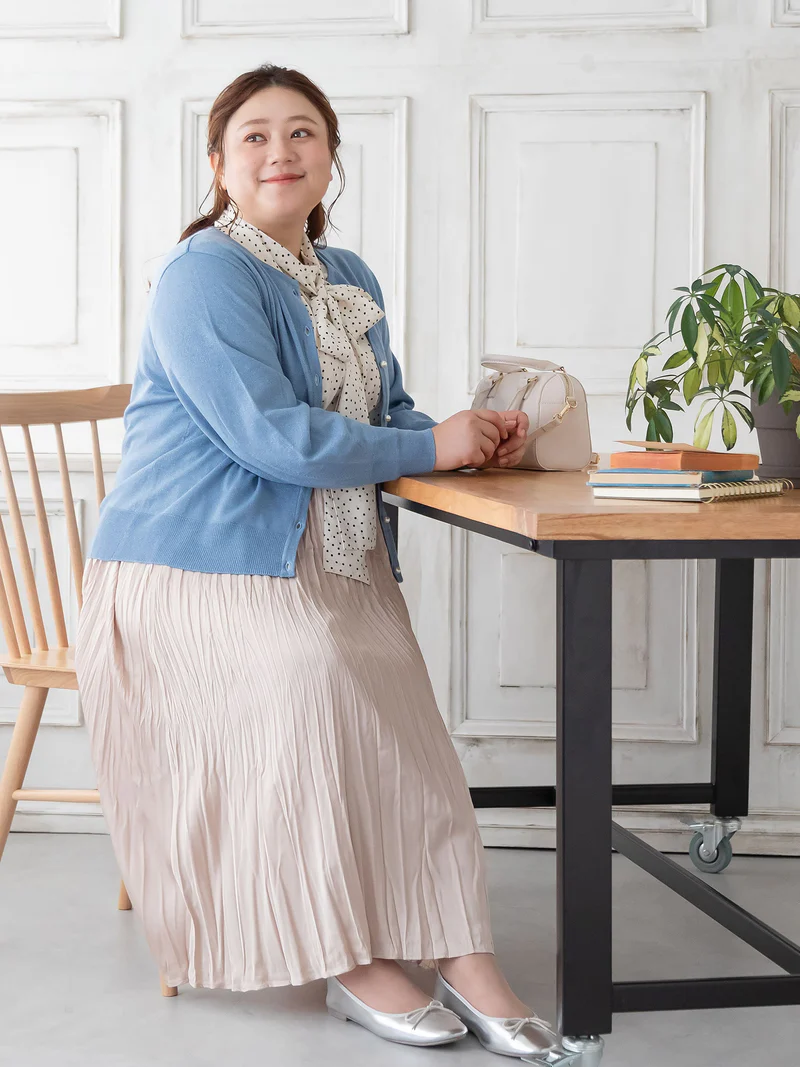 Cocochic Plus Size polka dot Bowtie Blouse
