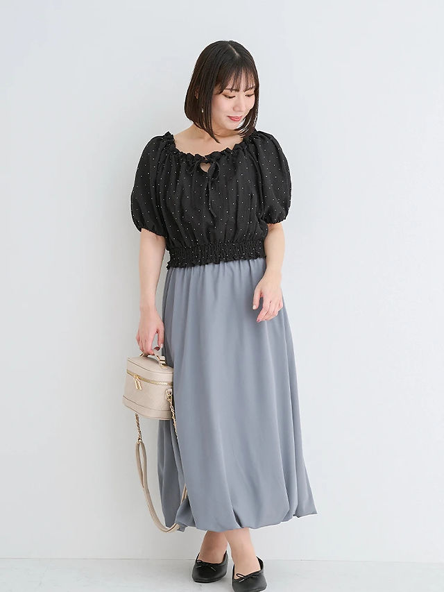 plus size long balloon skirt from Japanese brand re-j